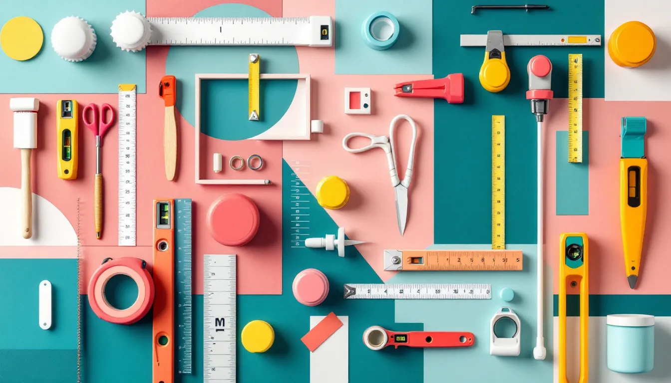 An easy method to hang wall art using various tools.