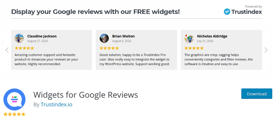 Google reviews widget plugin