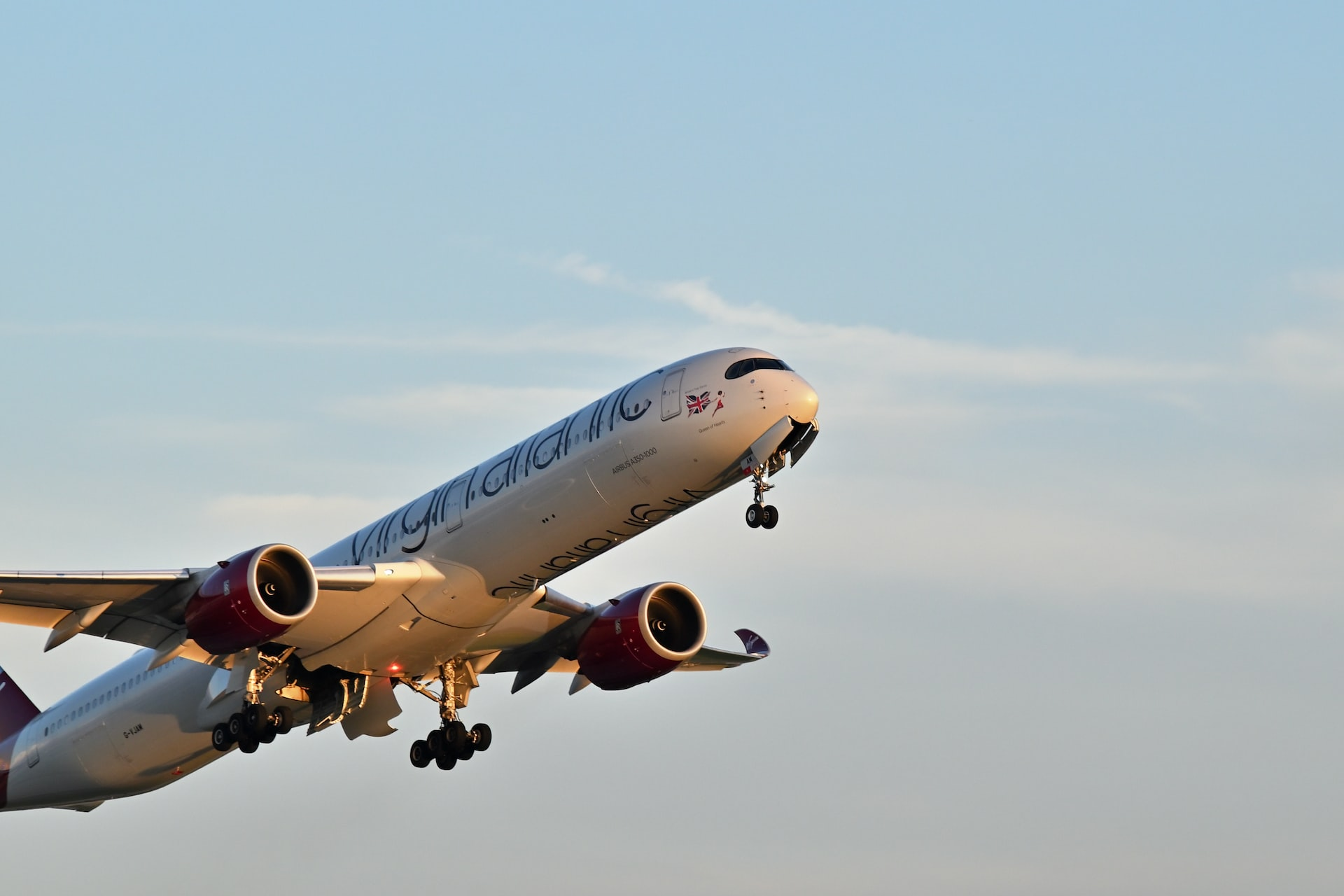 A Virgin Atlantic aircraft in flight.