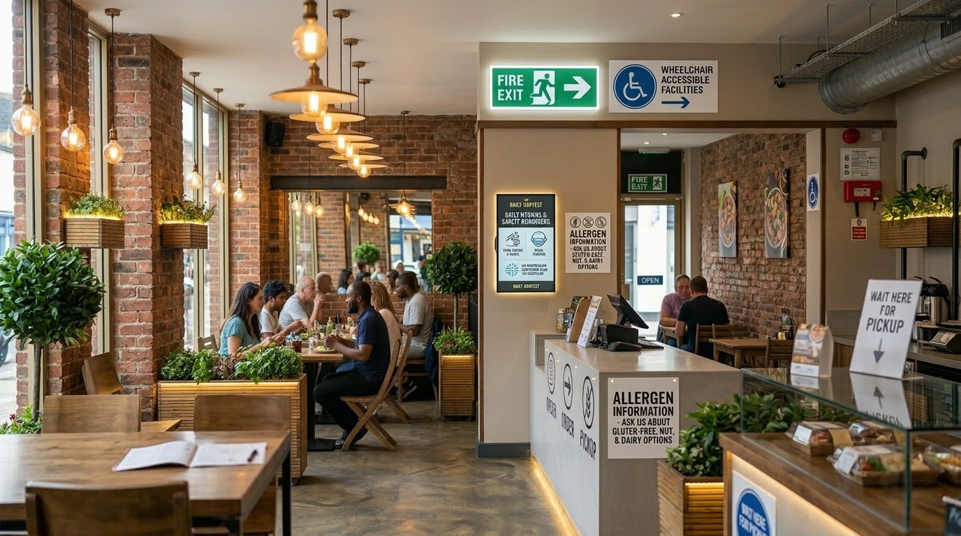 Top 10 Restaurant Signage Examples That Drive Visibility and Sales 9 safety and accessibility signage
