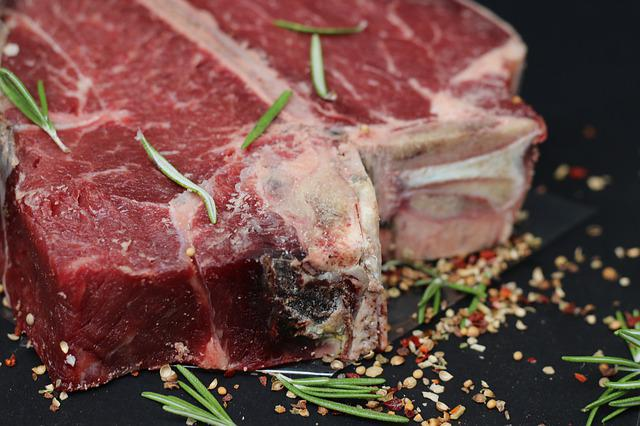 ausgewogene Diät mit rotem Fleisch enthalten