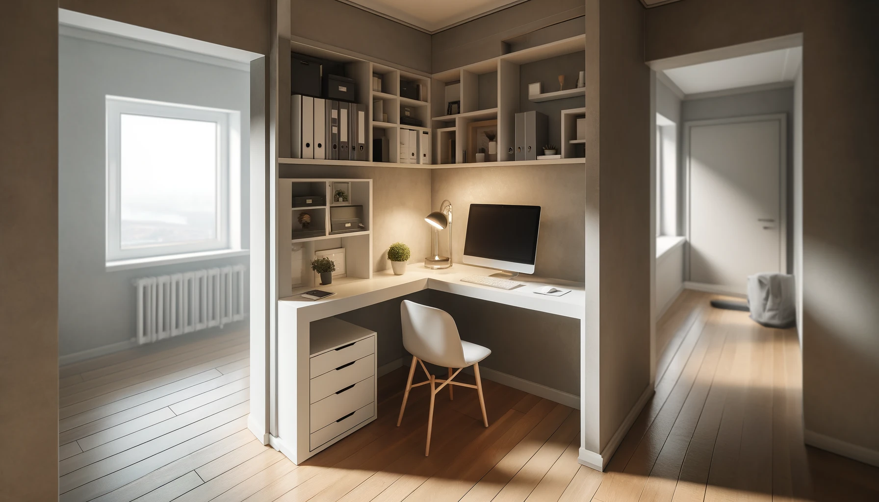 Office with corner desk