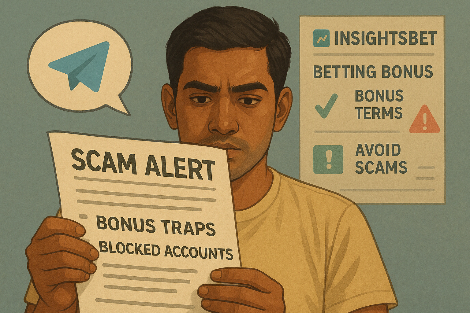 A split-panel digital illustration showing the difference between blind betting and smart decision-making using InsightsBet tips.