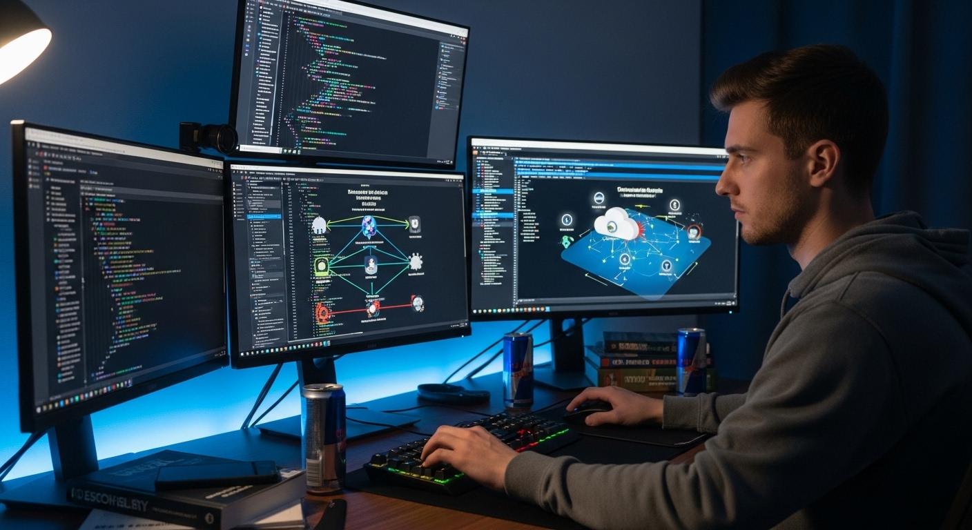 Cybersecurity learner practicing penetration testing, threat detection, incident response, and malware analysis within a cloud-based virtual lab environment.
