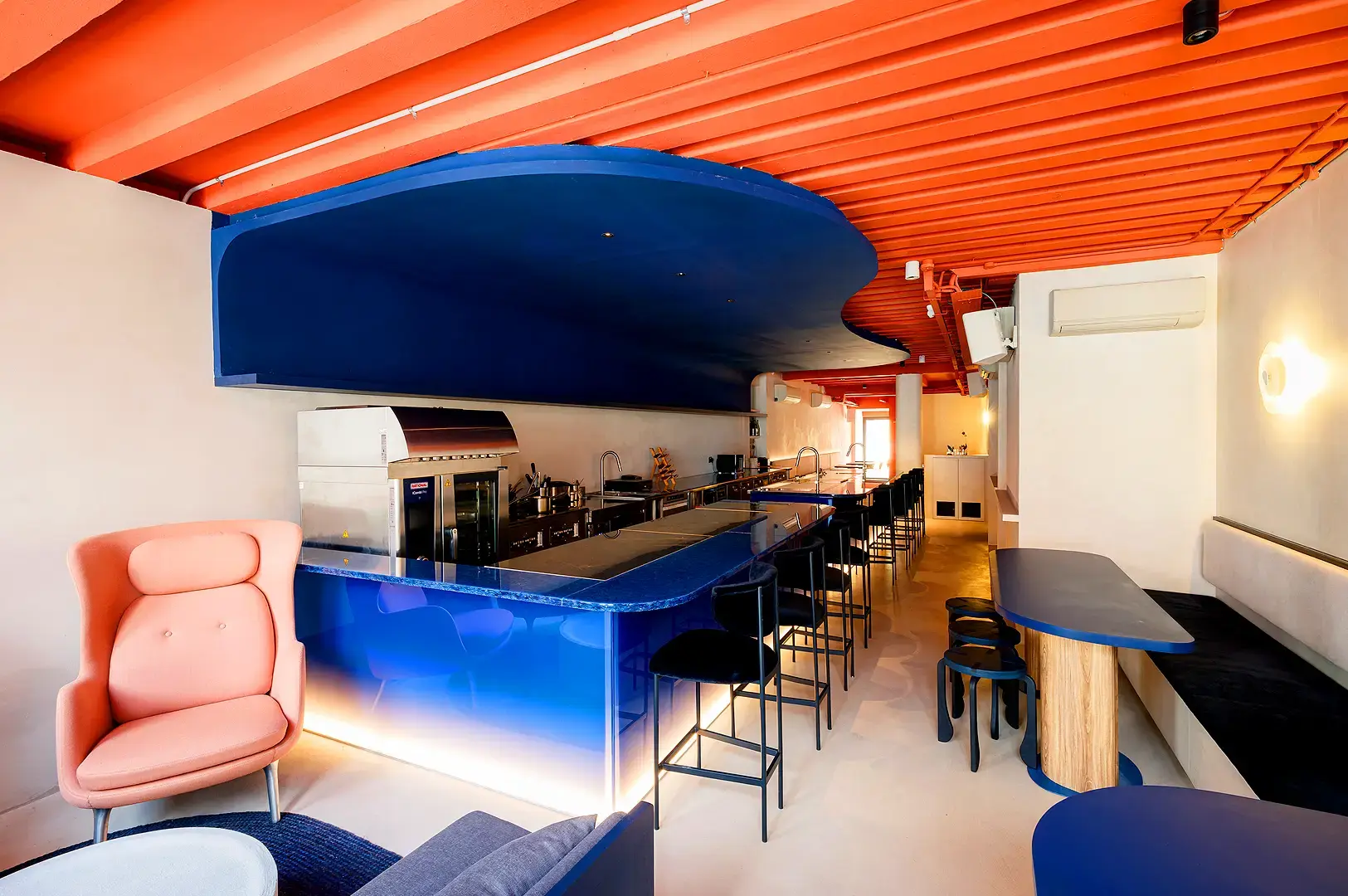 Fura Singapore bar and restaurant interior with colorful modern design