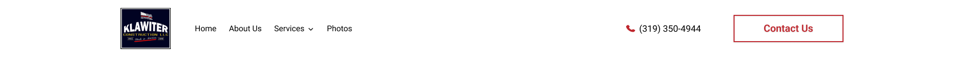 klawiter construction navigation bar