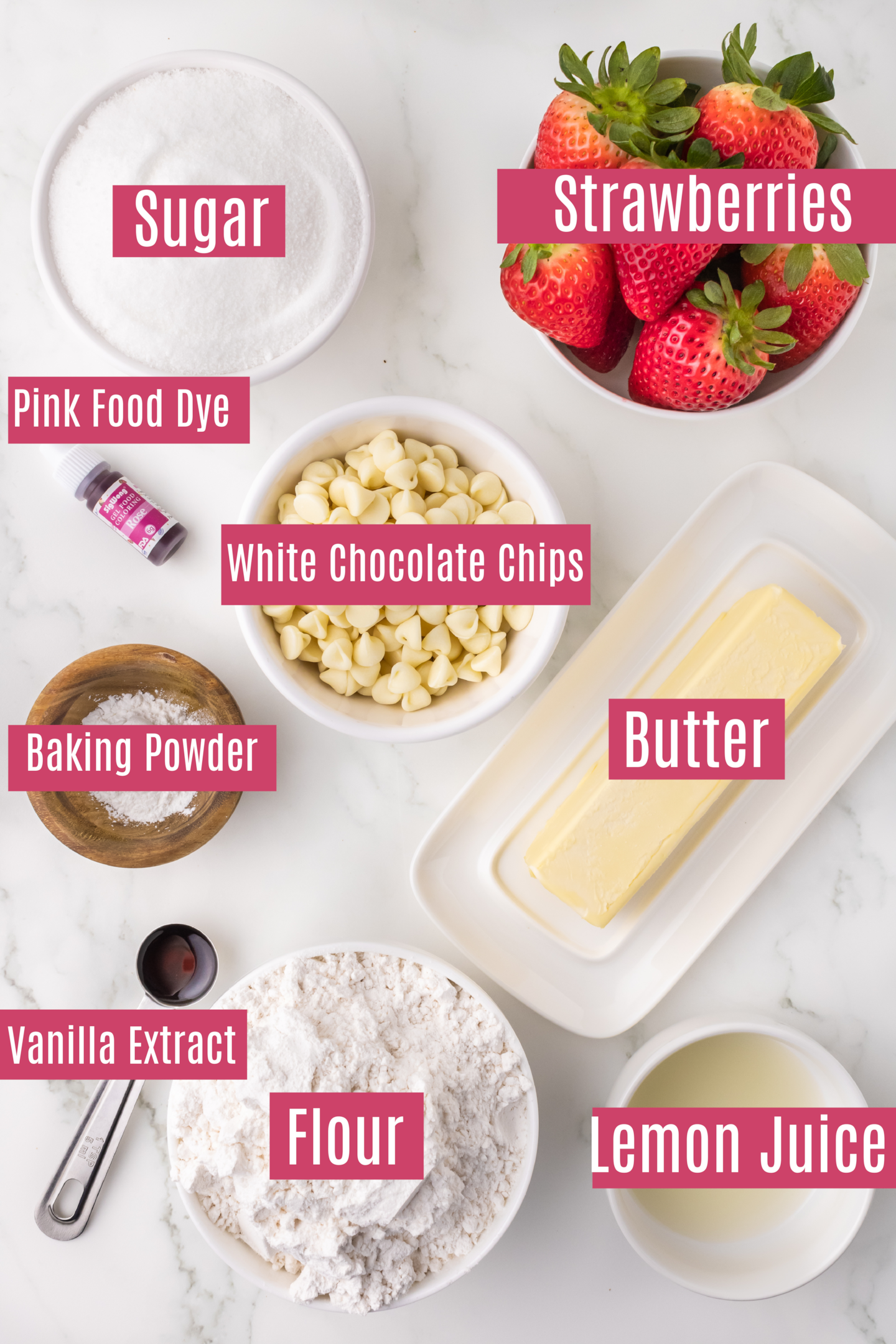 ingredients for strawberry cookie recipe