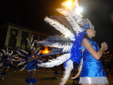 People celebrating the Carnival in Madeira