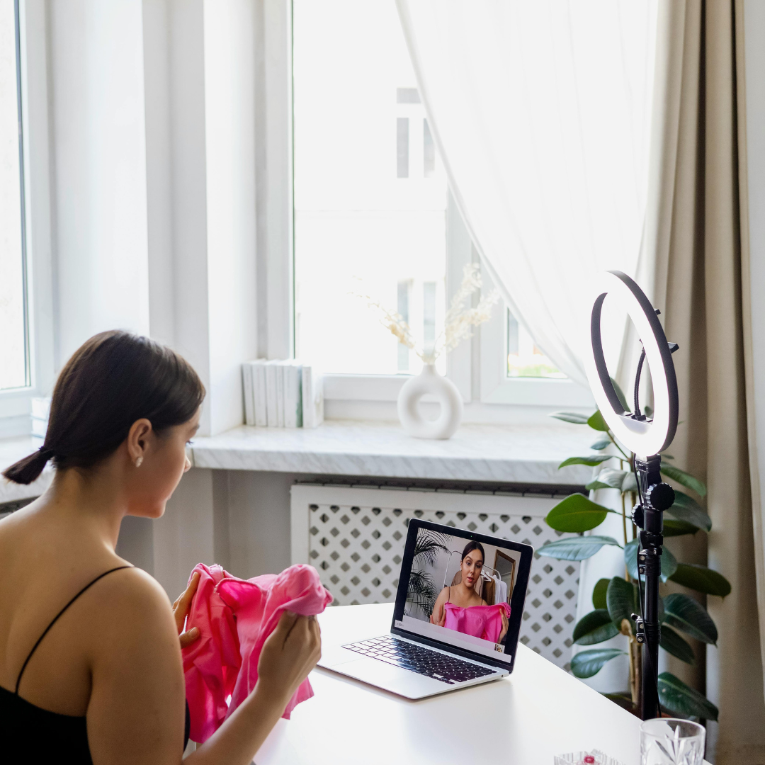 Woman working on one of key income streams on Instagram.