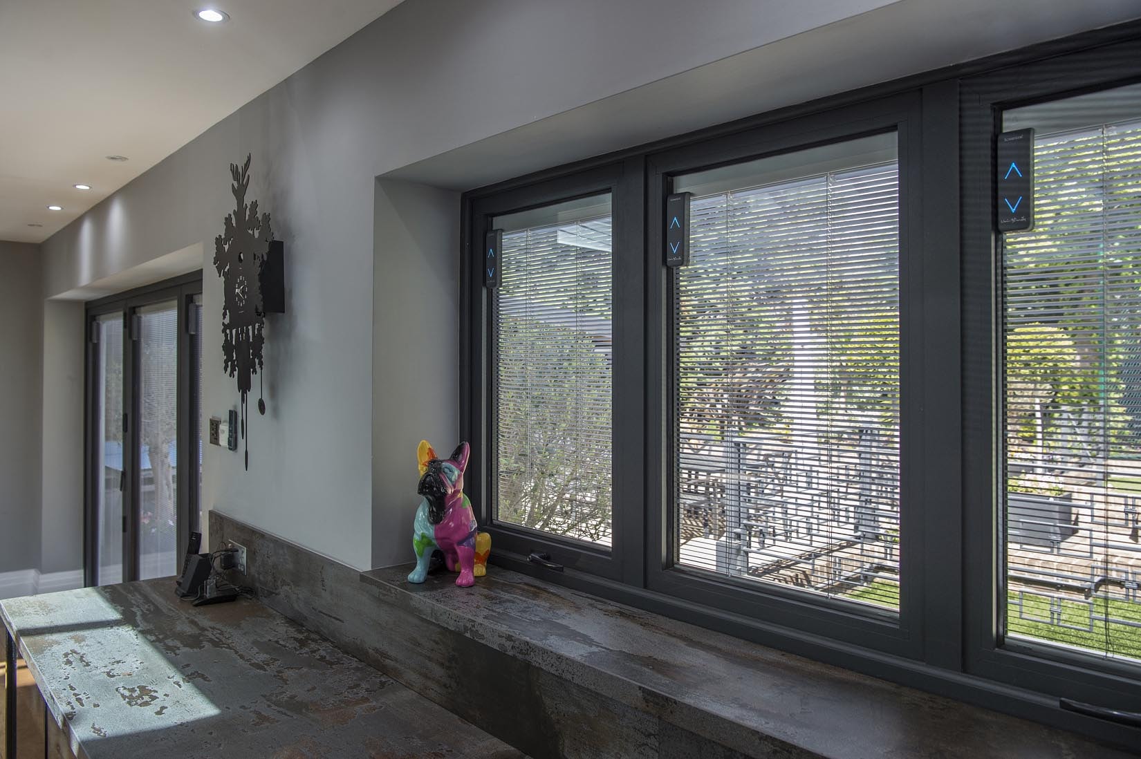 integrated blinds on window