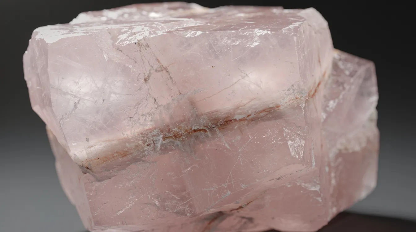 The image features a collection of beautiful rose quartz stones, showcasing their soft pink hues that range from pale pink to deeper shades. These translucent stones, known for their healing properties and connection to the heart chakra, are often used in jewelry such as rings and necklaces, symbolizing love and inner peace.