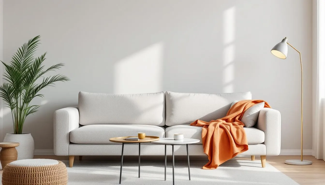A clean and well-maintained sofa in a cozy living room setting, showcasing the benefits of professional sofa cleaning services in Abu Dhabi.