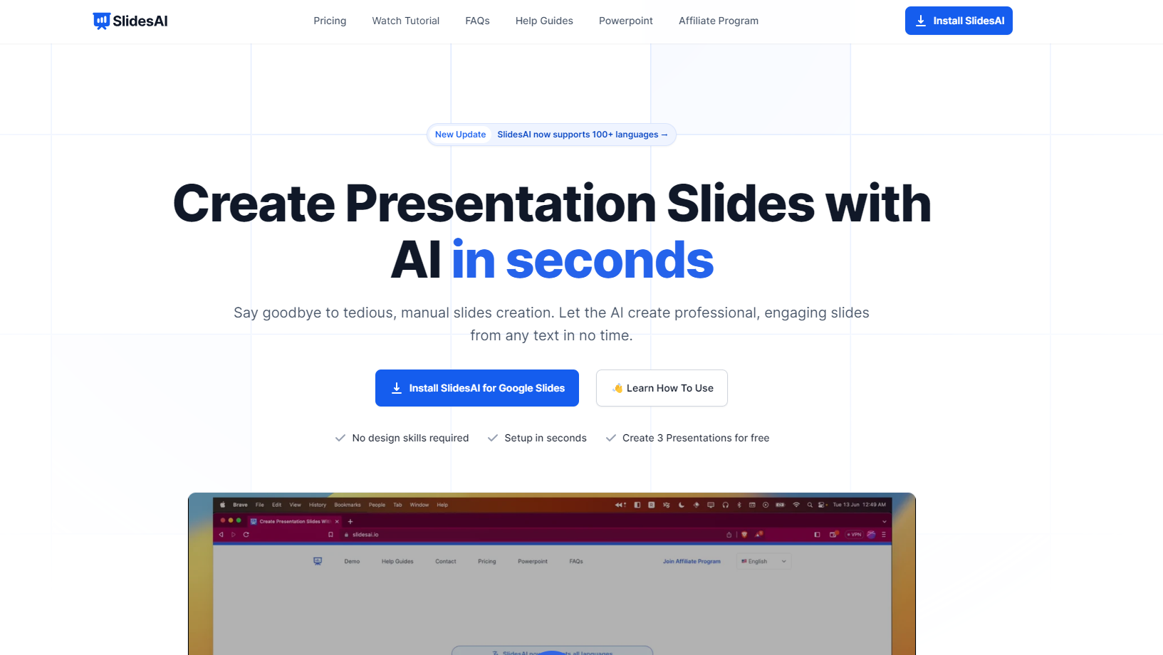 Slides AI Home Page