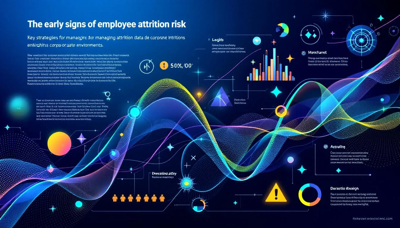 A visual representation of early signs of employee attrition risk, focusing on decreased productivity and engagement.