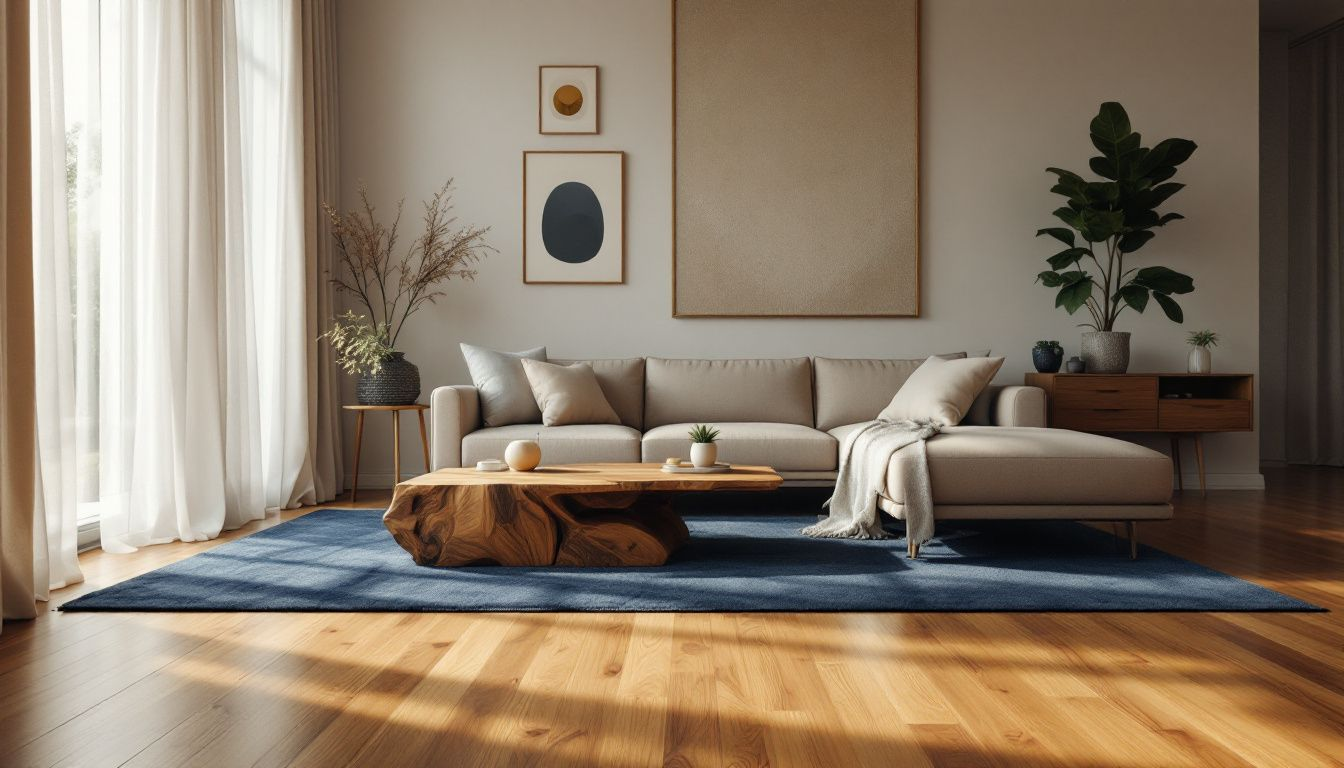 A beautiful living room featuring real hardwood floors that exemplify timeless beauty.