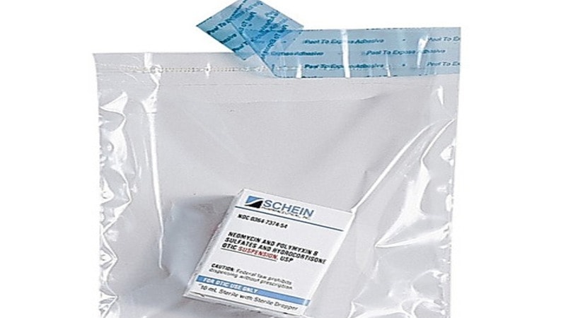 medicine packaging in a security bag meeting legal requirements