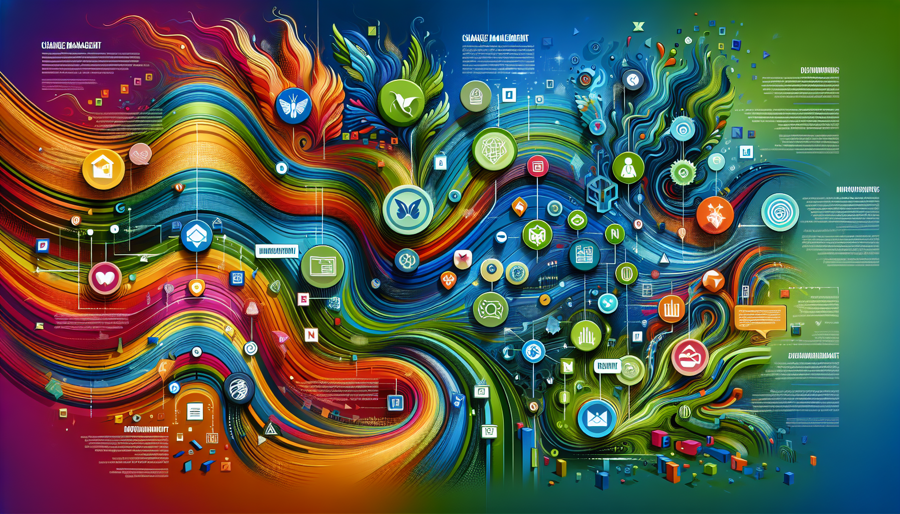 Illustration of various change management methodologies in action.