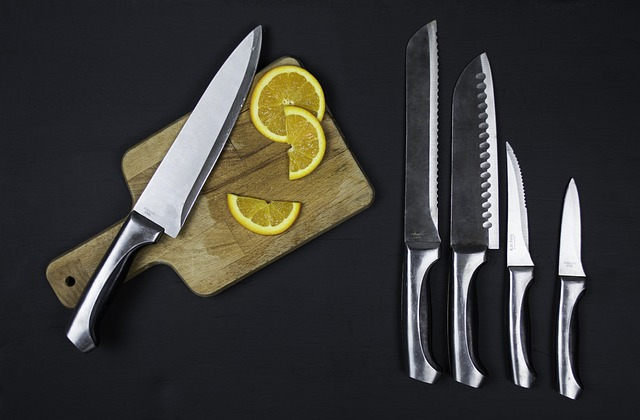knives, set, chopping board