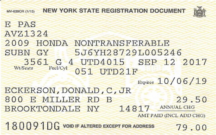 A driver's license and a car registration document