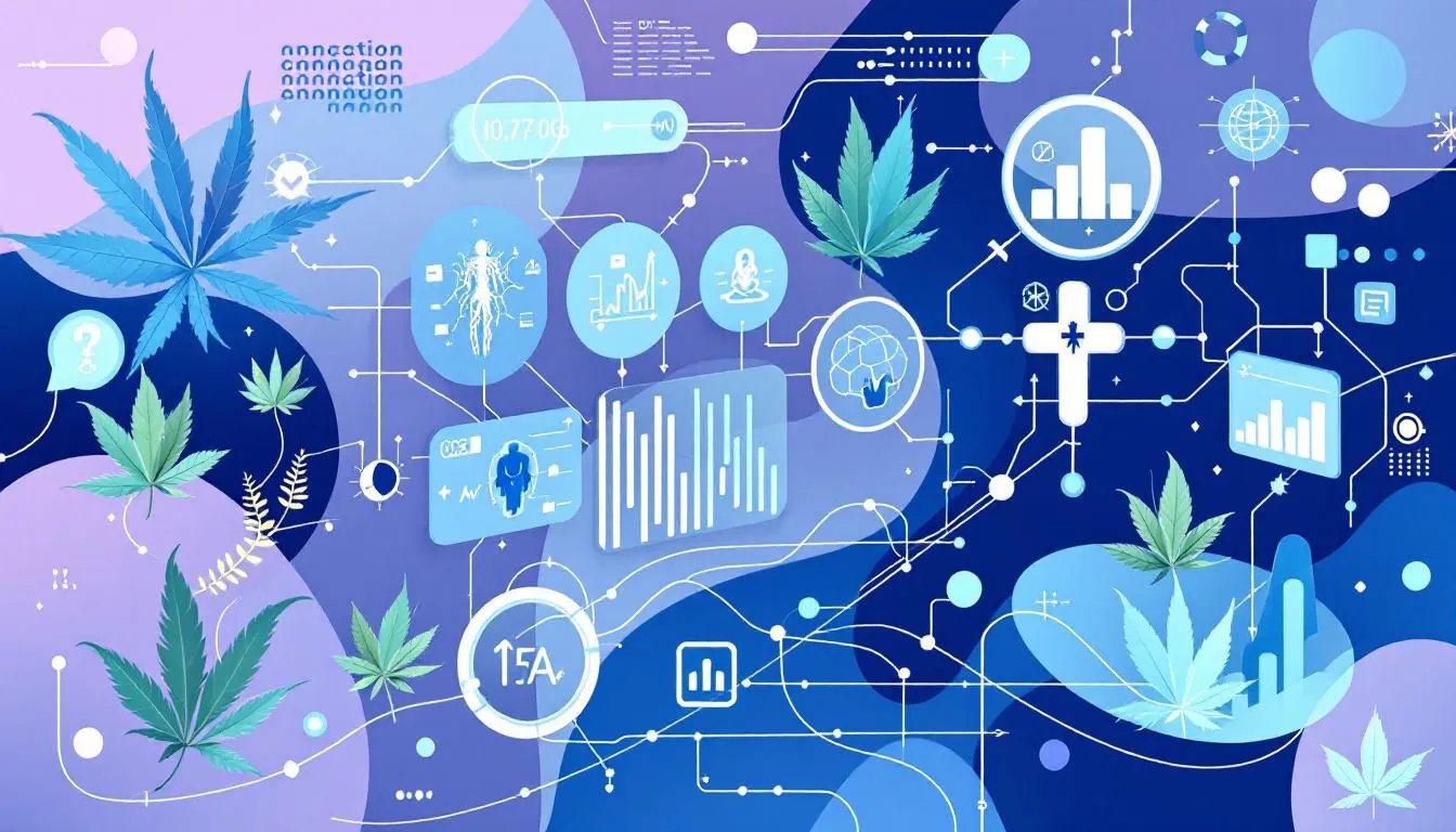 A futuristic representation of research and advancements in medical cannabis.