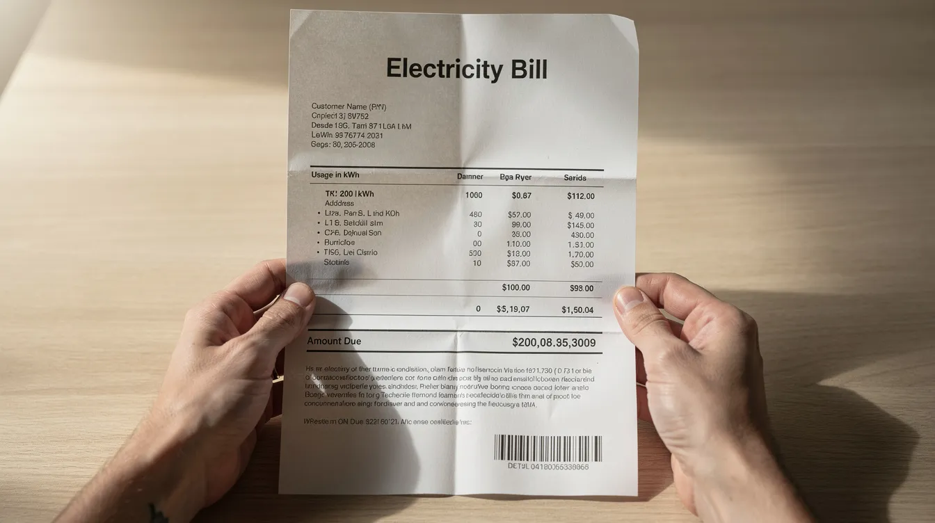 The image shows a pair of hands holding a printed electricity bill, prominently displaying various numbers and text related to utility payments. This visual emphasizes the importance of digital payments and financial inclusion for citizens in Pakistan, as they manage their utility bills securely and conveniently.