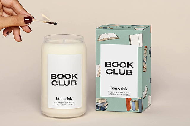 homesick book club soy candle