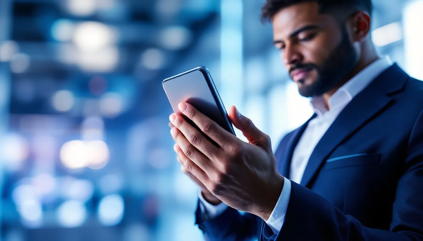 Un professionnel choisissant un téléphone logiciel adapté à son entreprise.