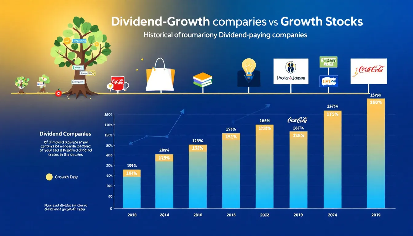 A visual representation of the relationship between dividend growth and company health, showcasing various dividend-paying companies.