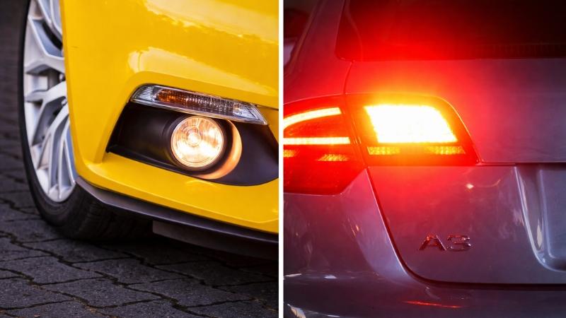 Front fog light locations vs rear fog light location