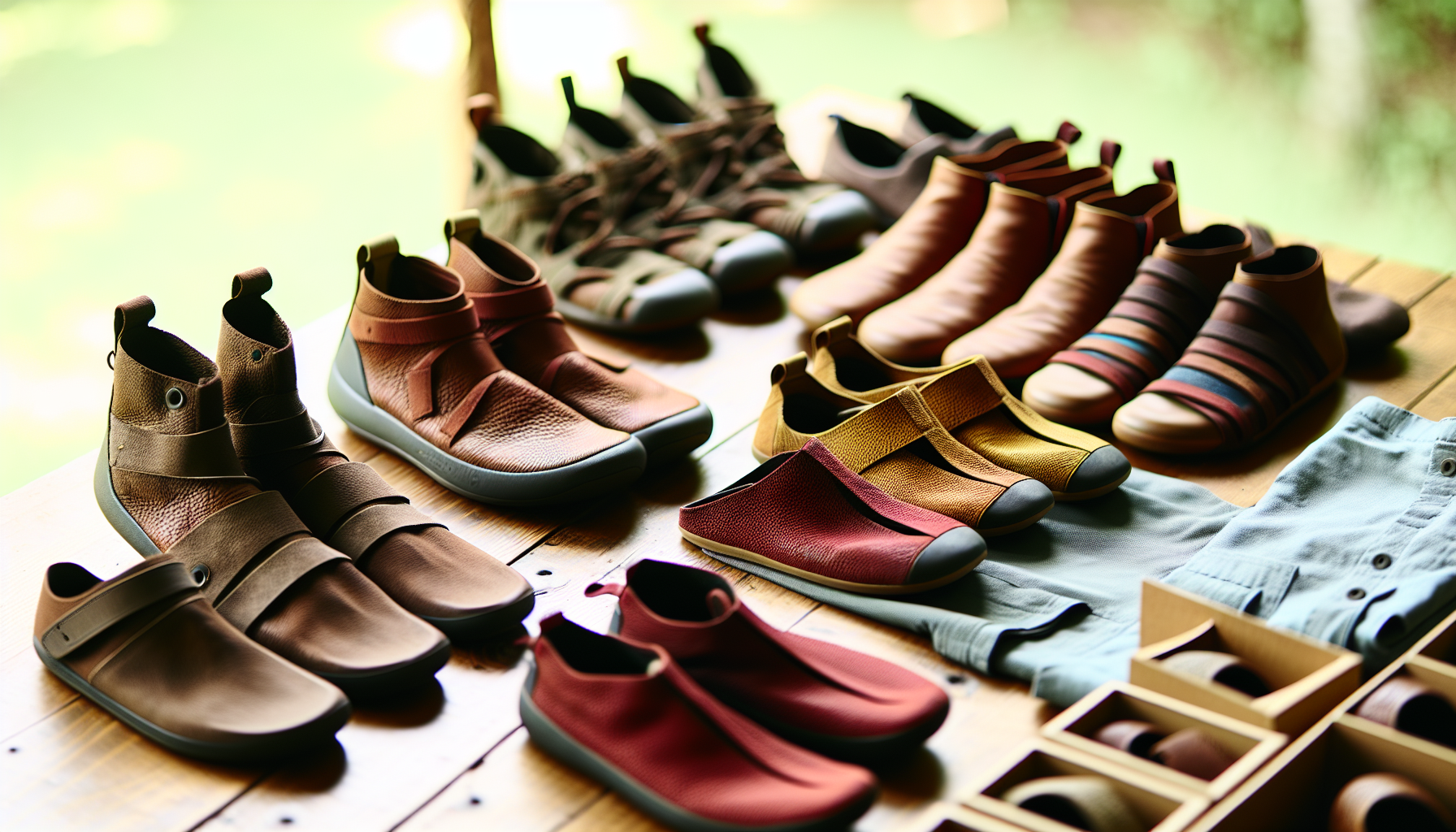 Photo of various barefoot shoe options for different foot shapes