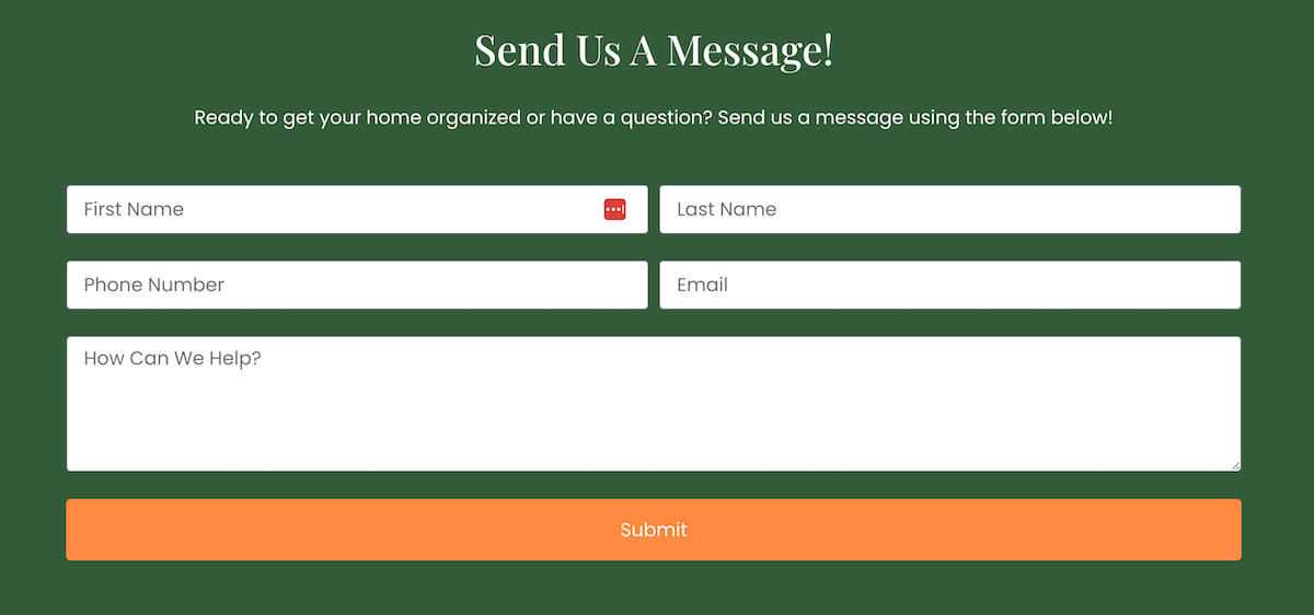 Contact Form on a Website