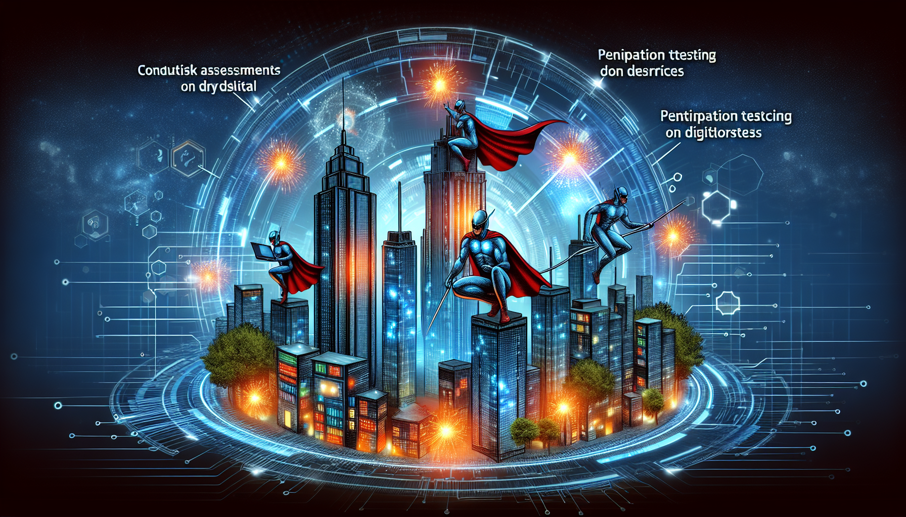 Illustration of comprehensive cybersecurity services