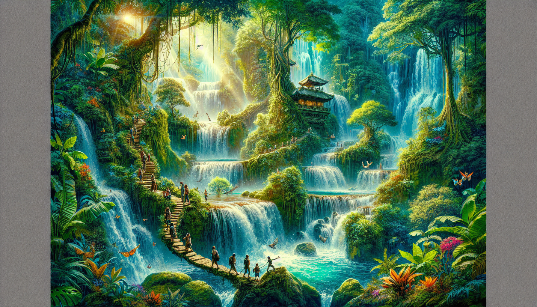 A scenic view of natural attractions and activities in Ubud.