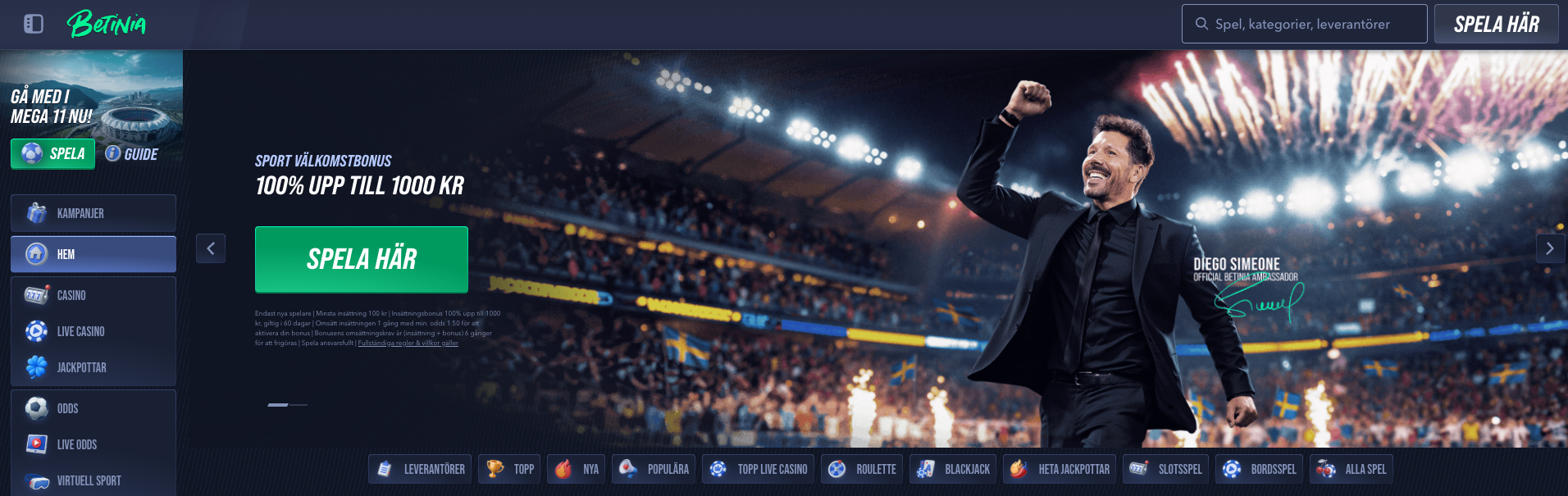 Betinia SHL bonus