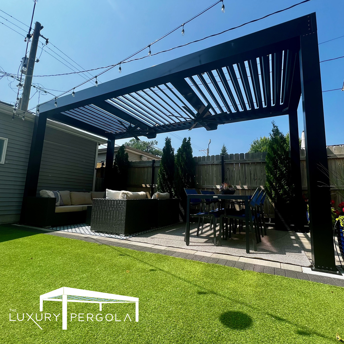 A pergola withstanding strong winds and heavy rains