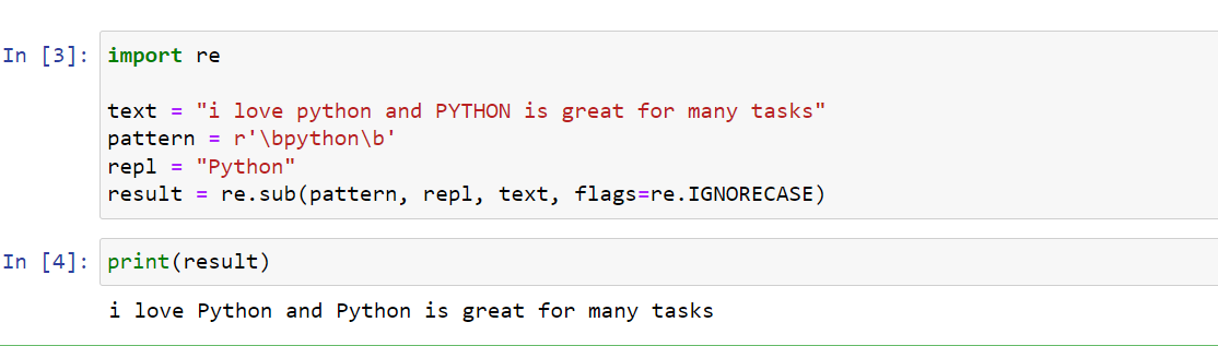 Python String Replace: Regular Expression Flags