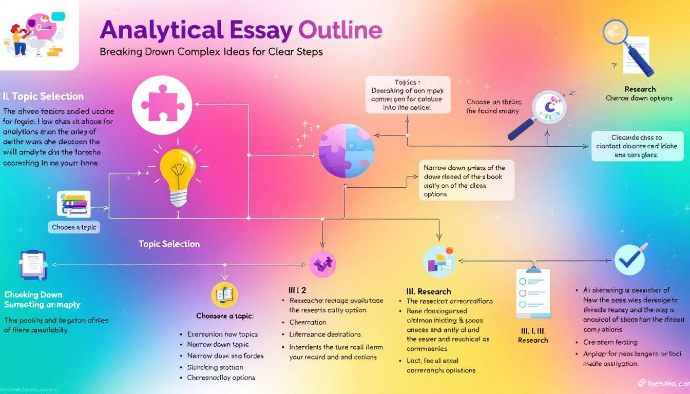 A structured outline for an analytical essay.