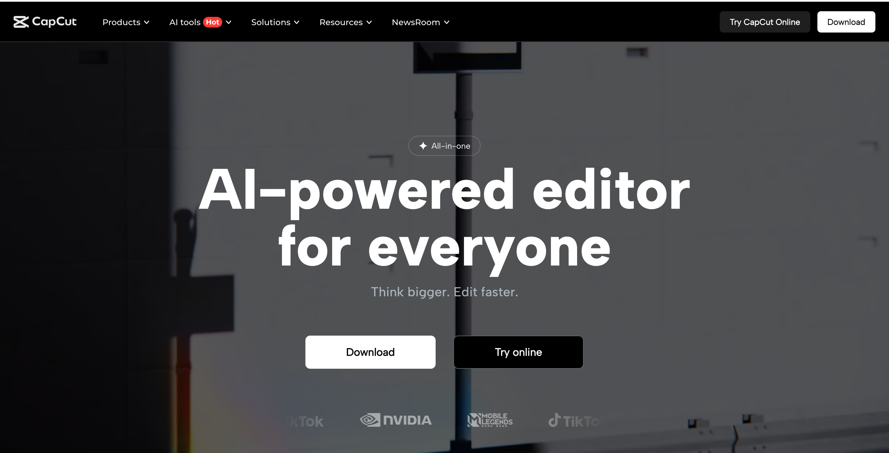 capcut landing page
