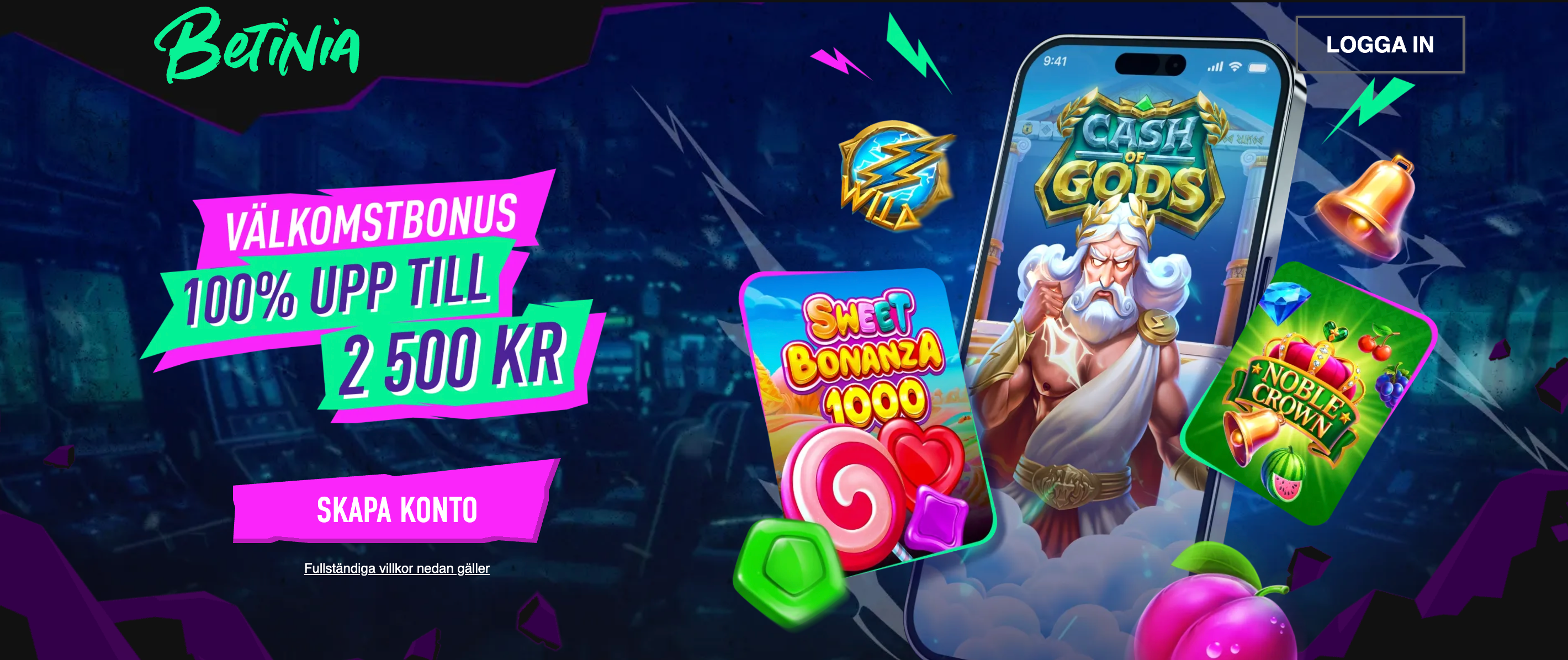 Betinia casino bonus