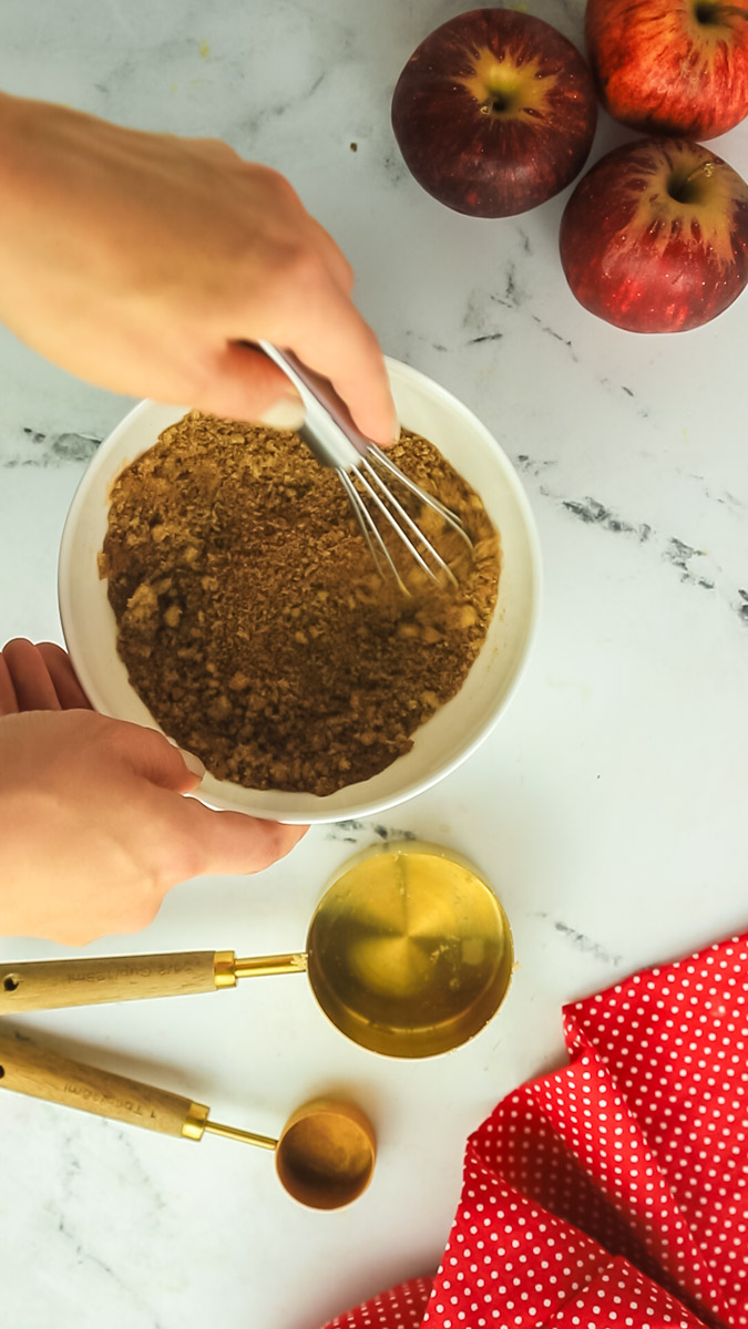 brown sugar and cinnamon whisked together in a small bowl