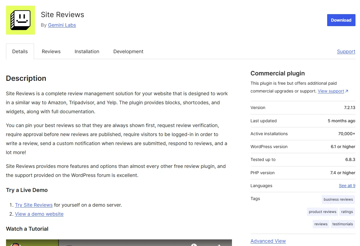Site Reviews WooCommerce Plugin