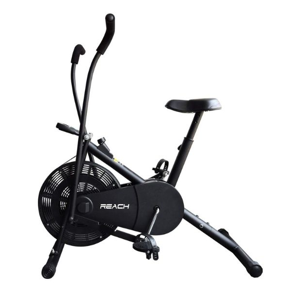 Reach Air Bike Exercise Cycle With Moving Handlebars & Adaptable Cushioned Seat