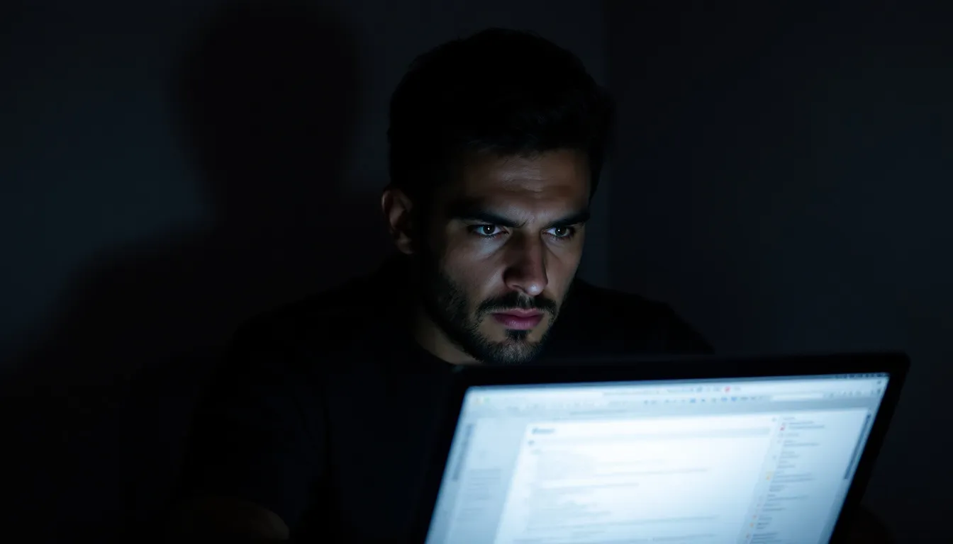 A person with a serious expression reviewing their criminal record.