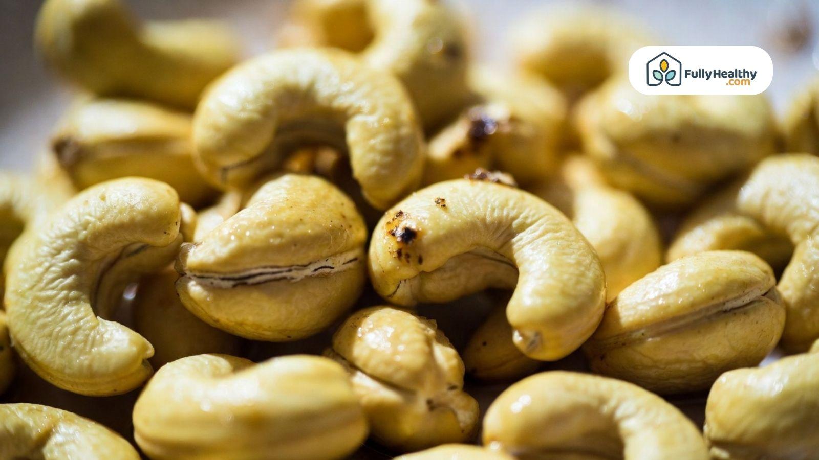 Close-up of cashews showing natural texture and slight surface variation.