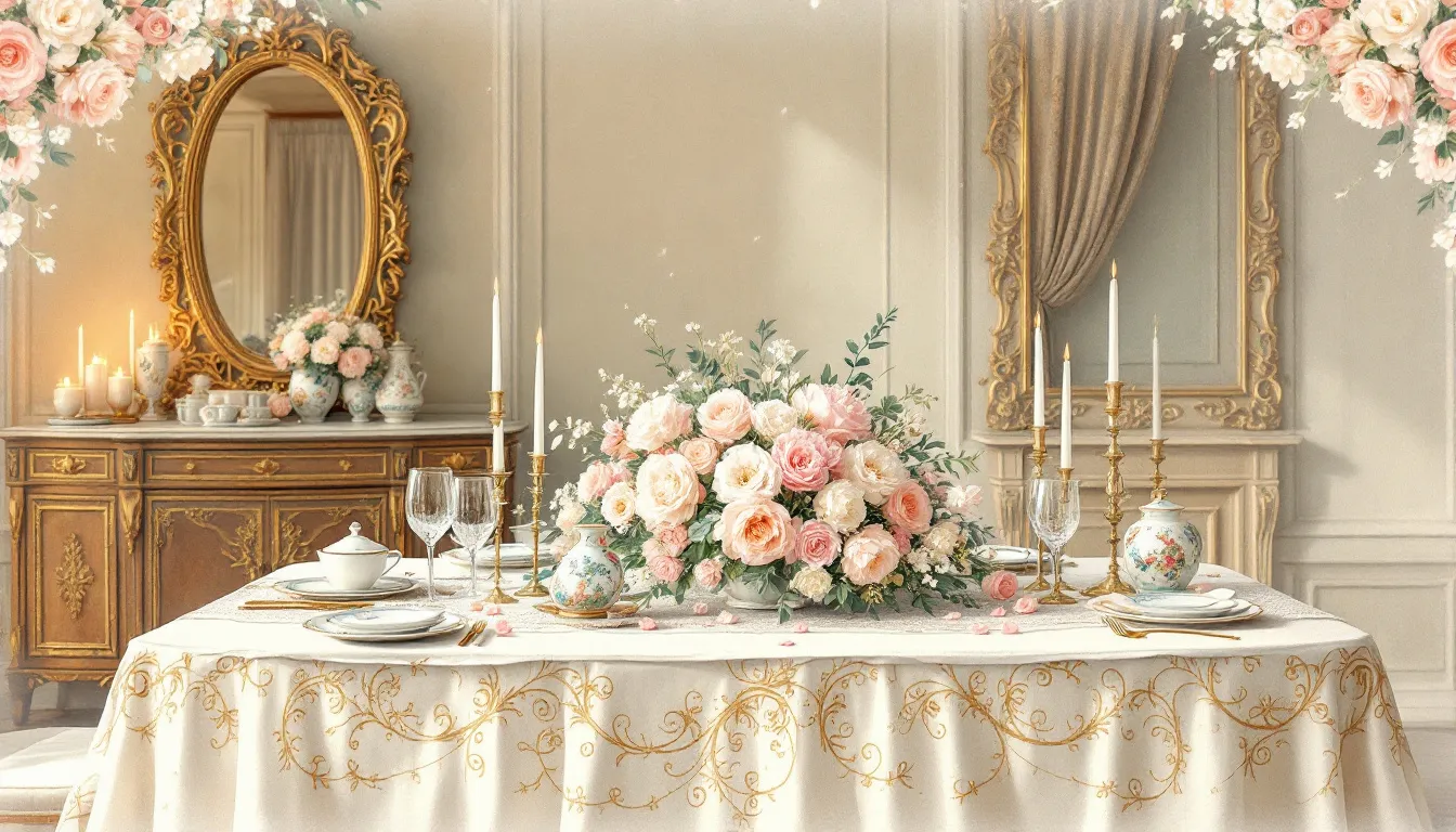 A table set for a wedding reception, illustrating RSVP etiquette.