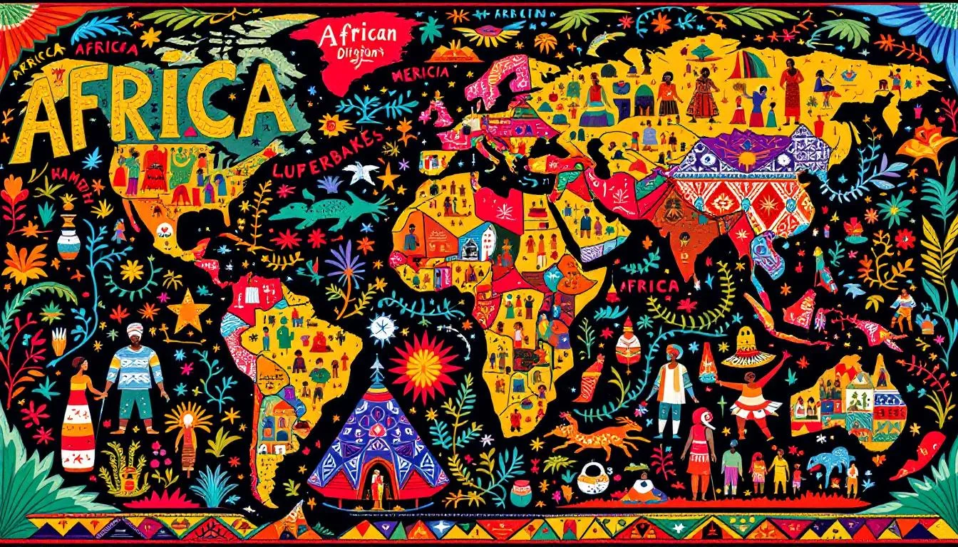 A map showing the origins of the African diaspora across the globe.