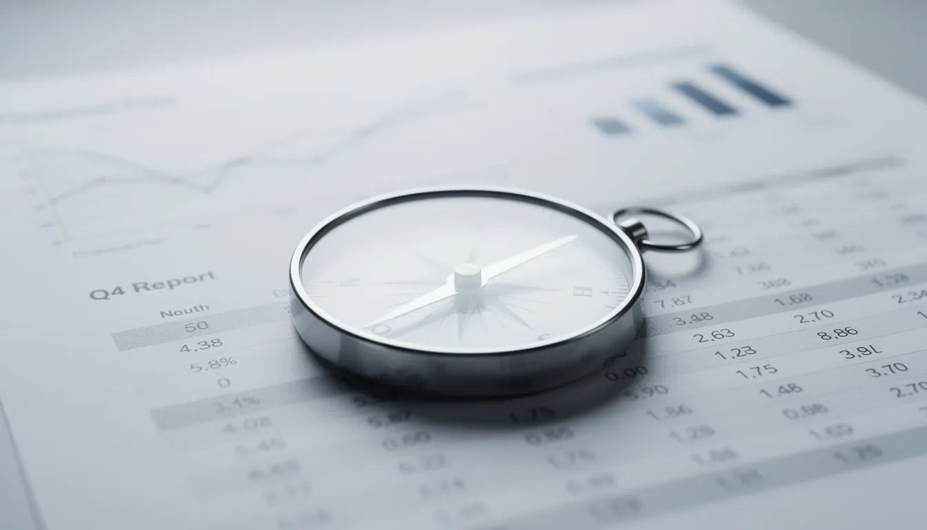 The image features a compass placed on a financial document, symbolizing direction and planning for retirement. This visual emphasizes the importance of strategic investment advice and managing retirement savings to secure a successful financial future.