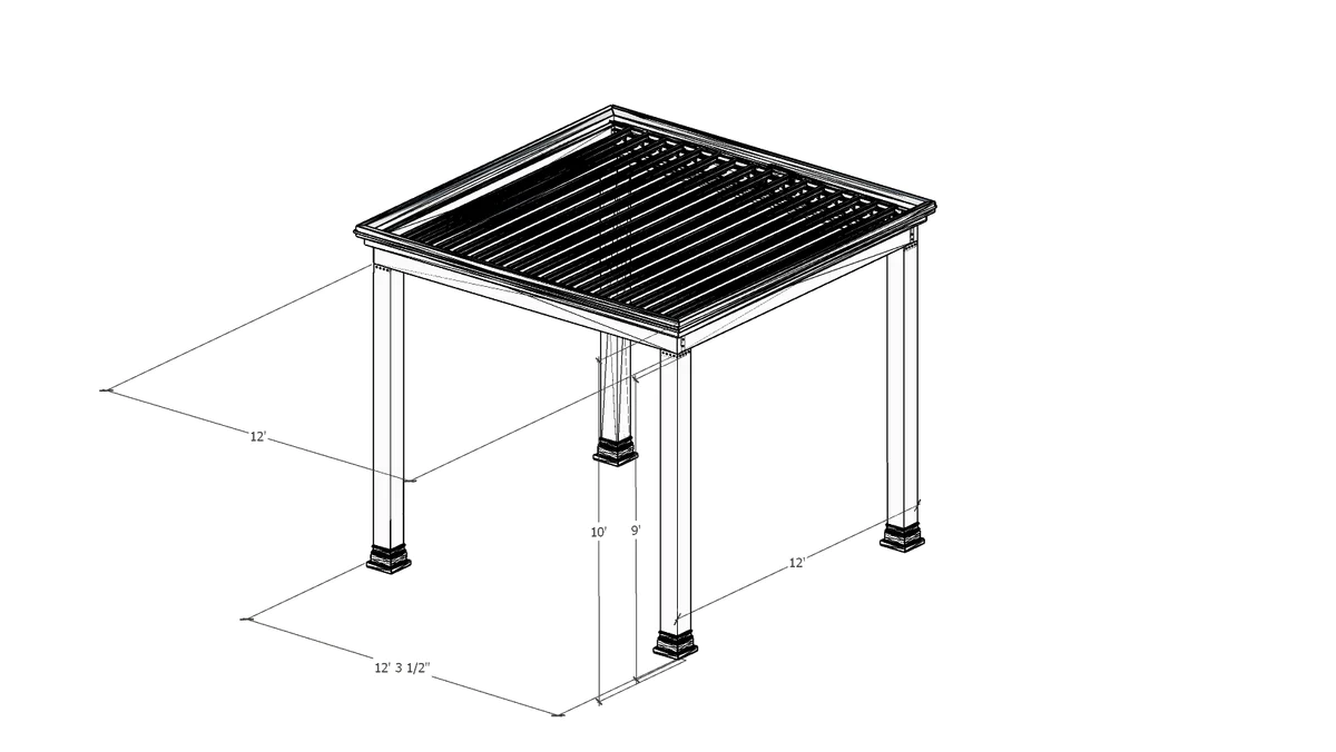 Schematic Representation Of Kit Measurements For A 12x12 Pergola