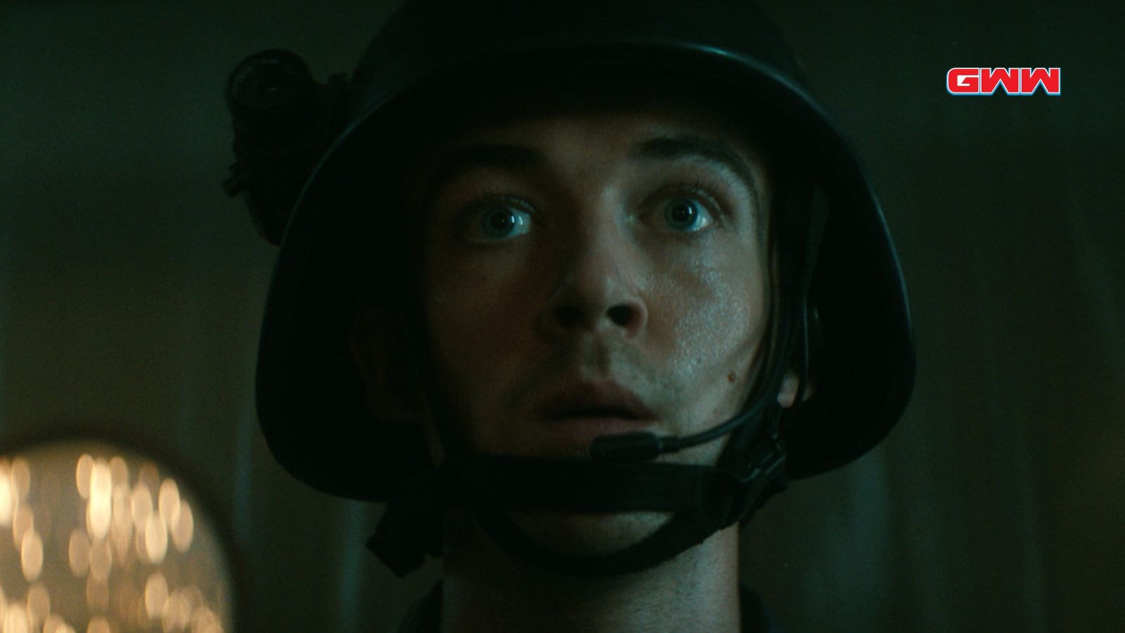 Alex Lawther as Hermit open mouth in Alien: Earth