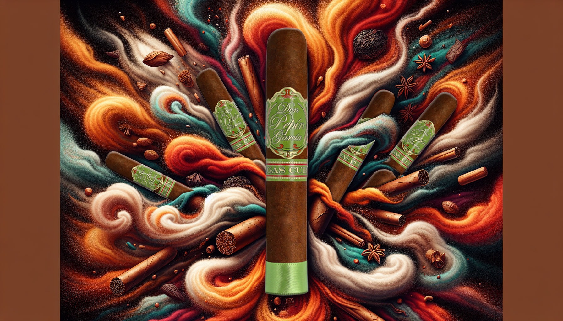 An illustration highlighting the flavor profile of Don Pepin Garcia Vegas Cubanas Invictos Robusto.